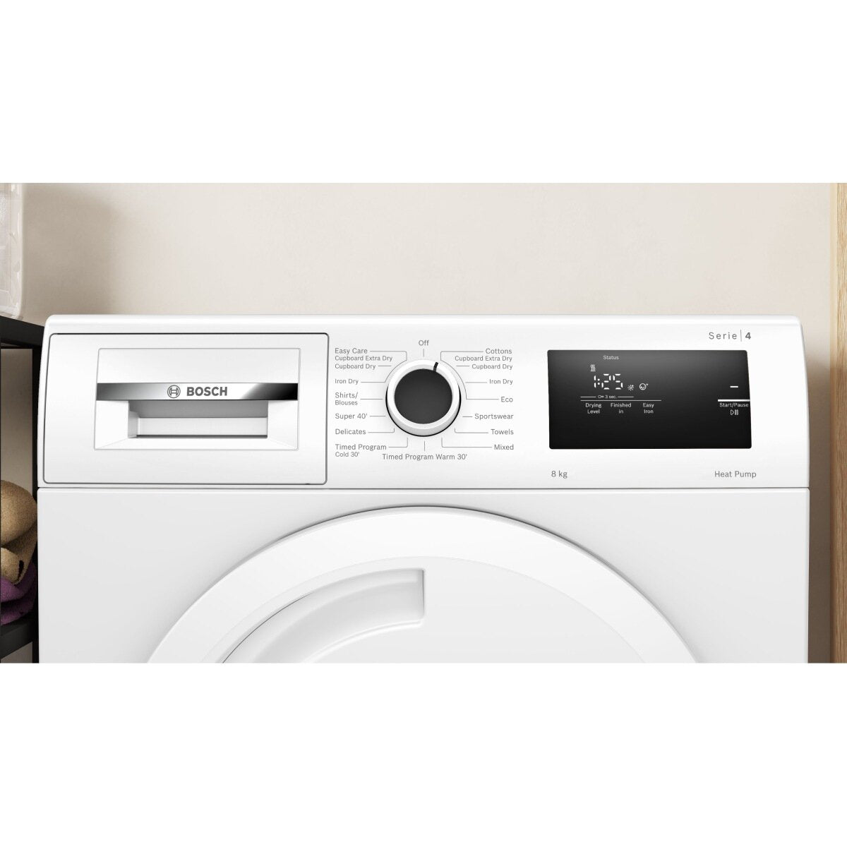 Bosch Series 4 8kg Heat Pump Tumble Dryer WTH83001AU - Energy Efficient, Quiet & Gentle on Clothes - Perfect for Small Families & Apartments - Laundry Room & Home Use