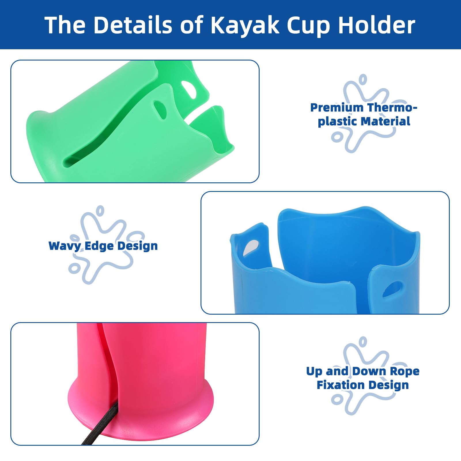 2 Piece Universal Anti-Tip Paddleboard Cup Holder - Kayak Drink Holder for SUP & Canoe Accessories | Perfect for Kayaking, Fishing & Outdoor Water Sports