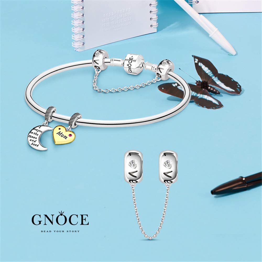 GNOCE 925 Sterling Silver Skull Charm Bracelet for Women - Adjustable Snake Chain with Safety Clasp, Gothic Punk Jewelry Gift for Birthday, Halloween, Party & Everyday Wear