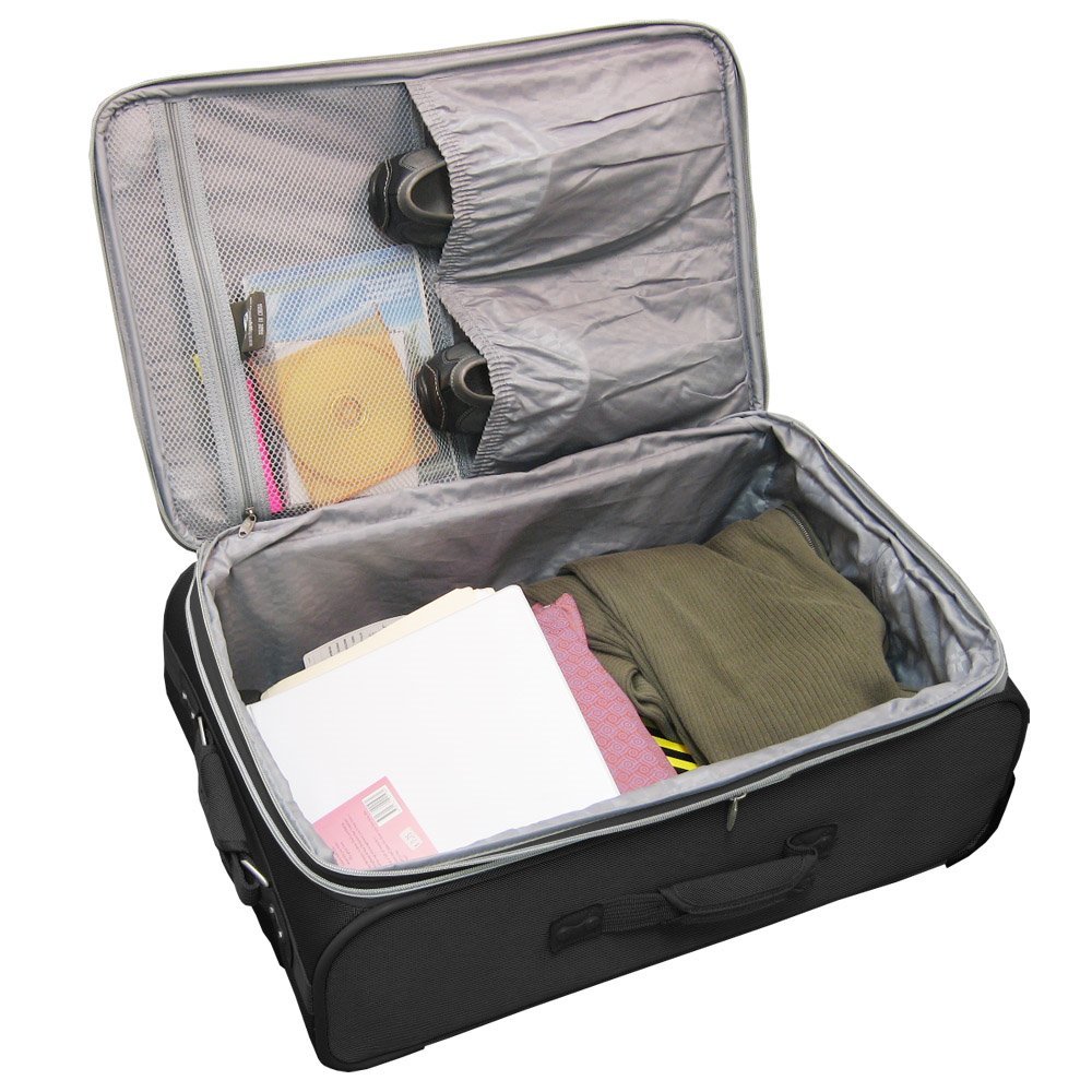 Olympia U.S.A. Hamburg 3-Piece Luggage Set - Black Expandable Spinner Suitcase with TSA Lock - Perfect for International Travel & Business Trips