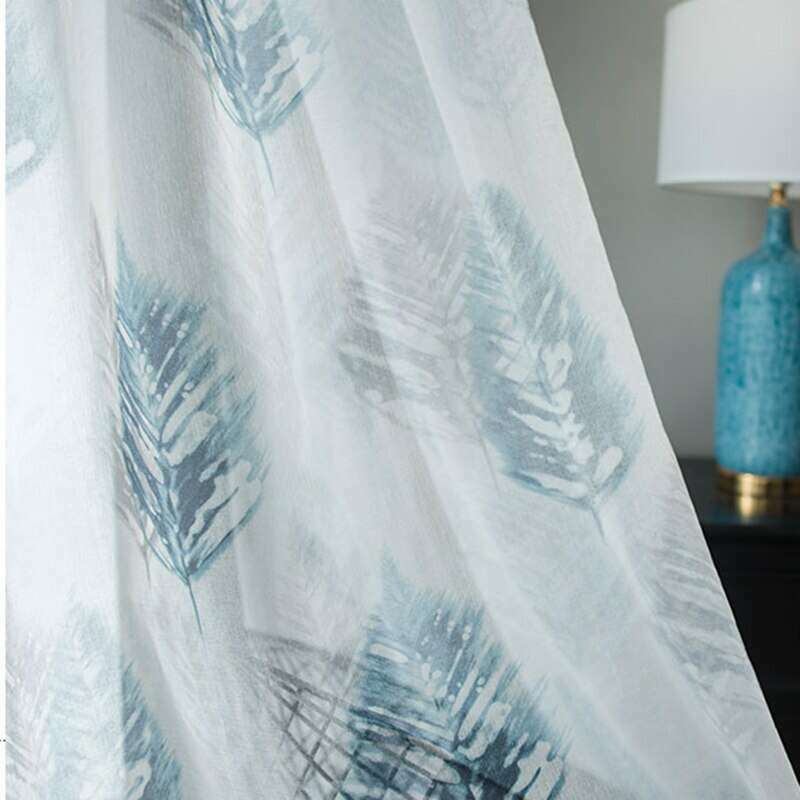 Jason Abstract Leaves Print Blackout Curtains for Bedroom - Thermal Insulated Room Darkening Drapes for Better Sleep & Privacy