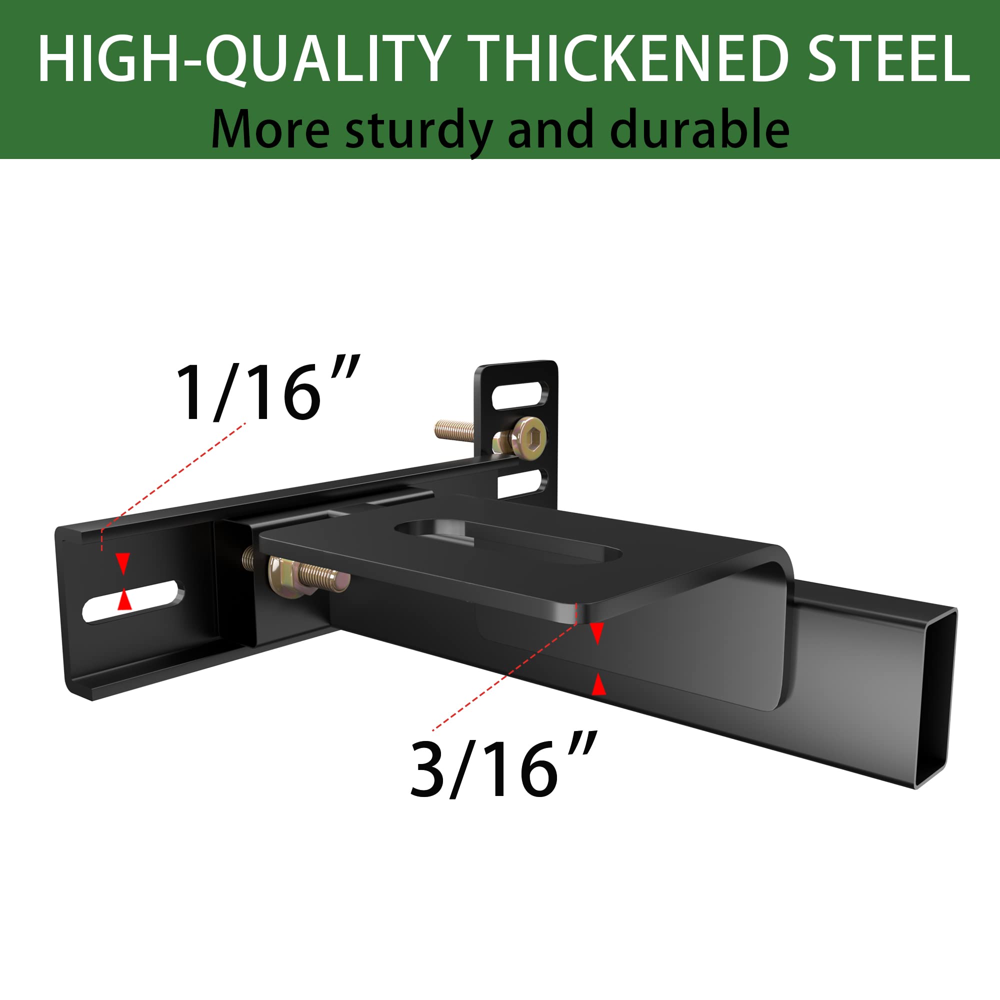 Adjustable Headboard Brackets for Metal Bed Frame - Heavy Duty Headboard & Footboard Extension Kit - Fits Twin, Full, Queen & King Size Beds - Set of 2 Matte Black Brackets - Perfect for Bedroom Furniture Assembly and DIY Bed Frame Projects