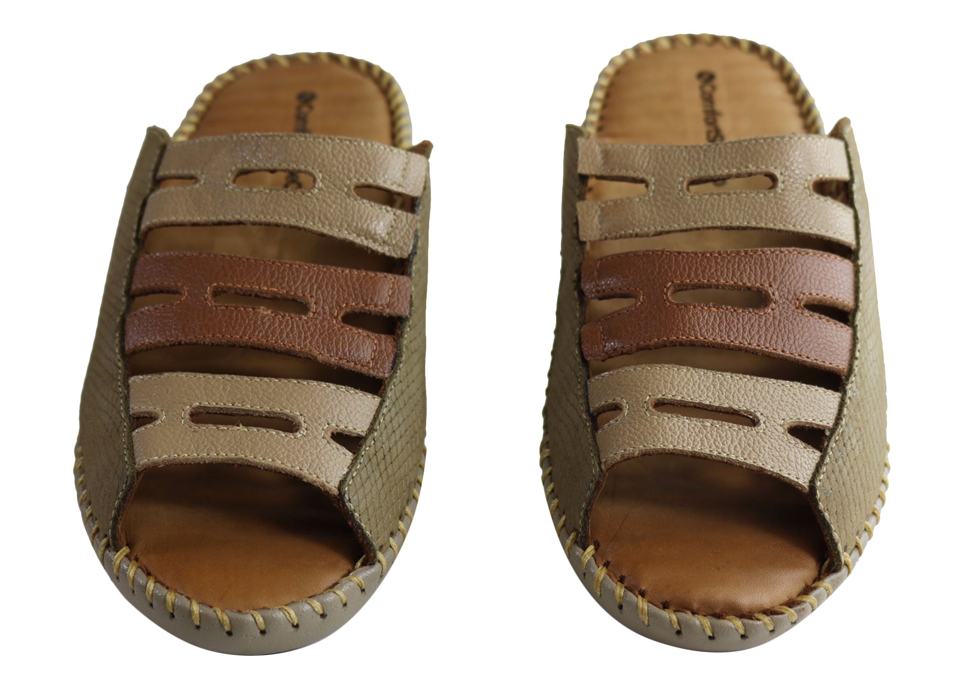 Comfortshoeco Fiona Women's Leather Brazilian Comfort Slides Sandals - Soft & Supportive for Beach, Pool, and Casual Wear