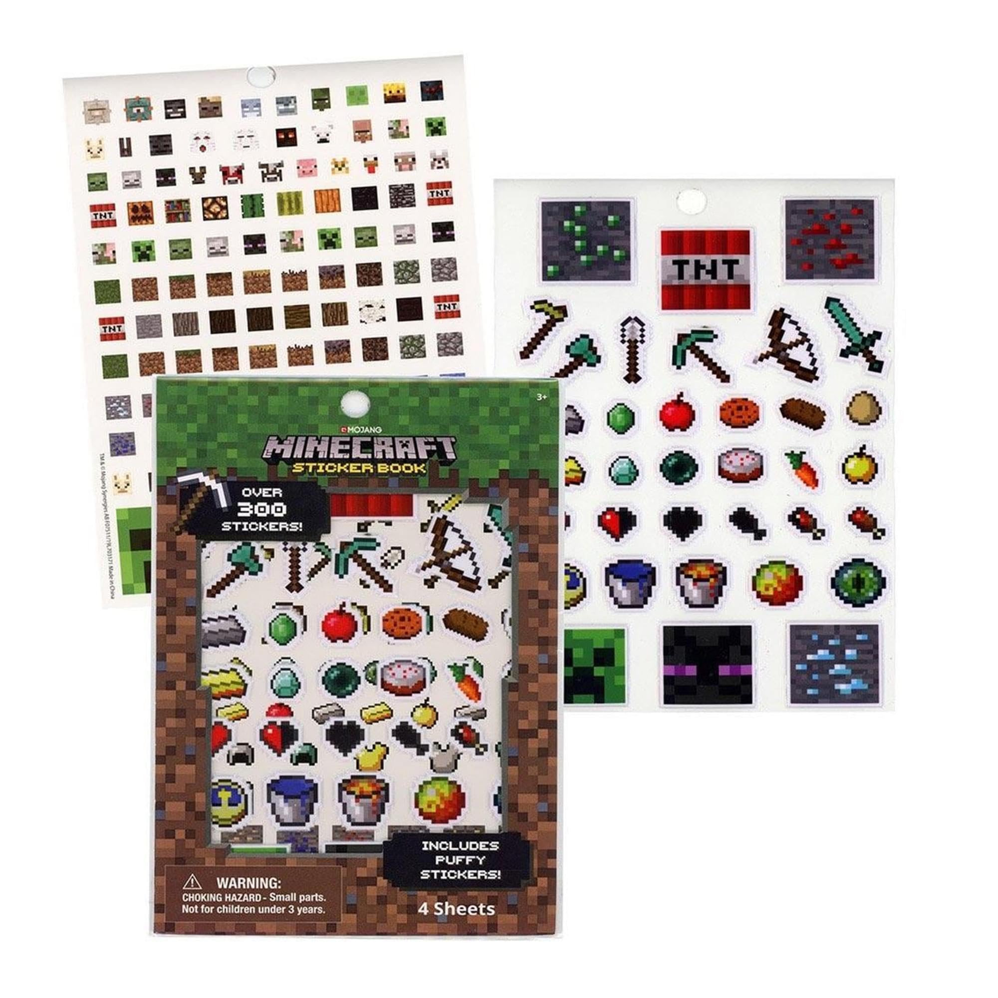 TUGOKU Kids Camera & Minecraft Sticker Book with 300+ Puffy Stickers - Fun Creative Activity for Boys & Girls, Birthday Party Favors, Travel Entertainment