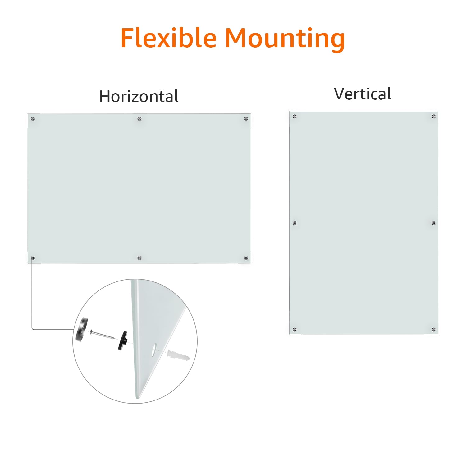 Amazon Basics Magnetic Glass Dry-Erase Board - 48