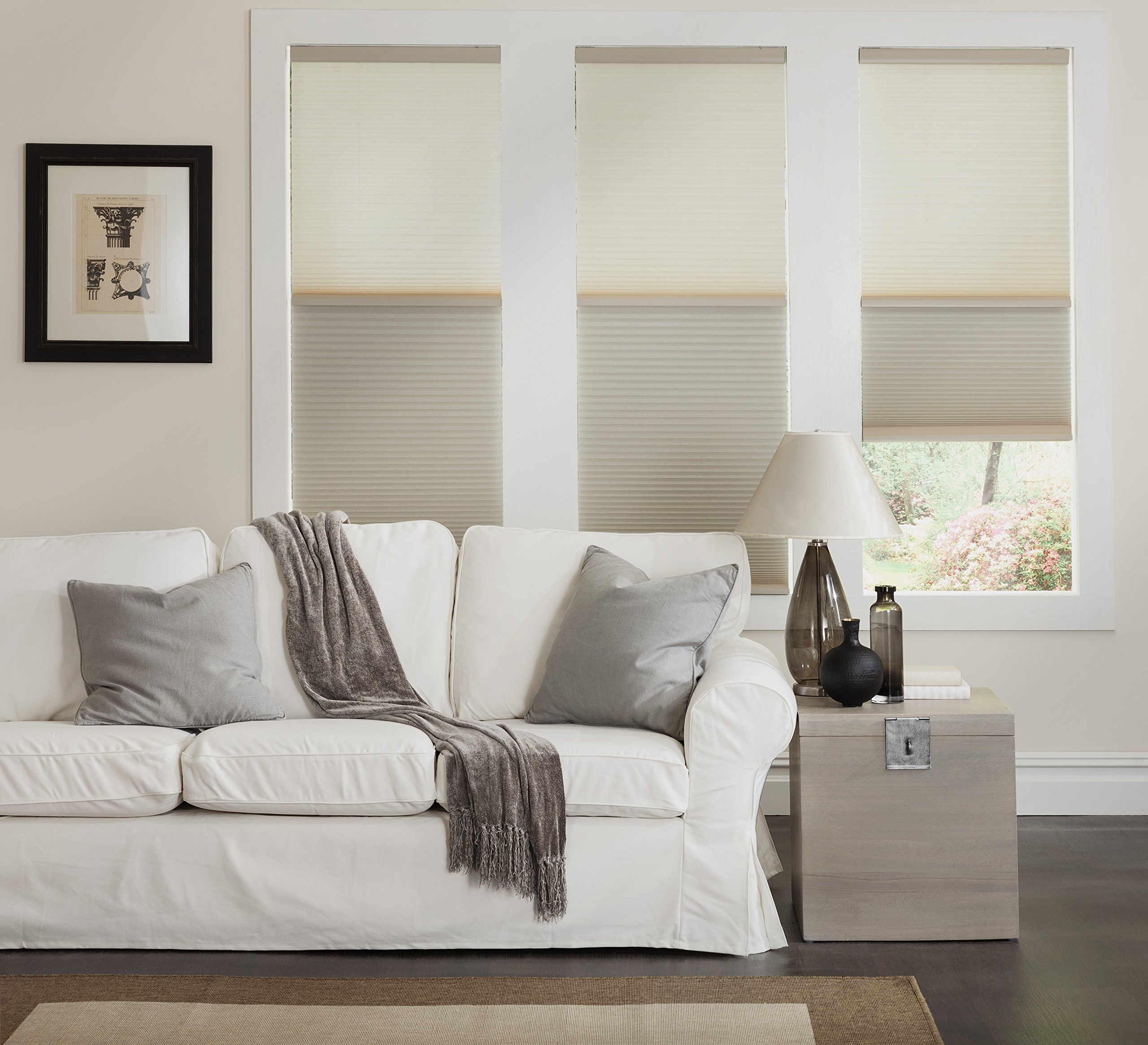 Cordless Day/Night Cellular Shade - 2-in-1 Blackout & Light Filtering Window Treatment - 26W x 78H, Cool White - Perfect for Bedrooms, Living Rooms & Home Offices