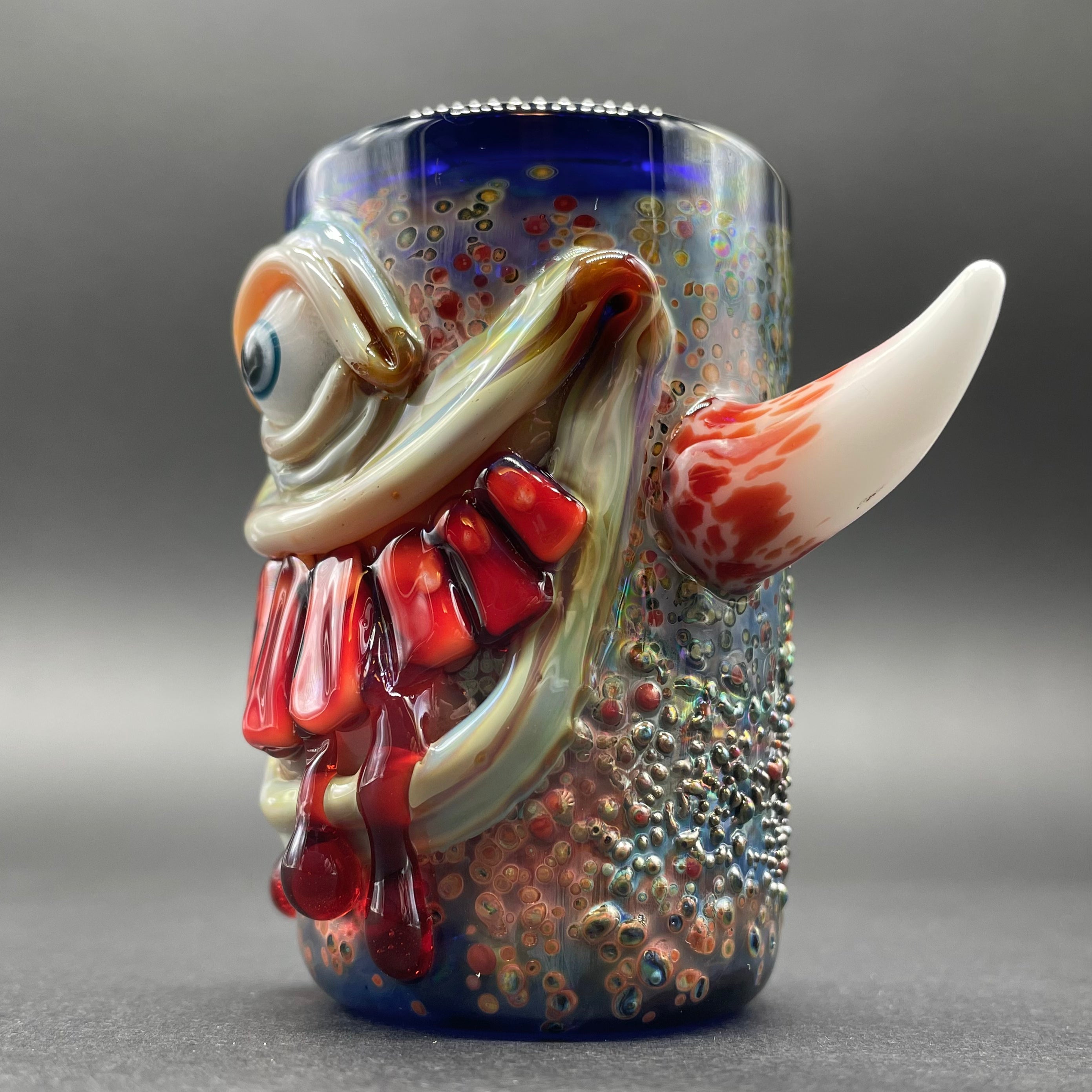 Funny Beware I Bite Shot Glass - 2oz Novelty Drinking Cup for Parties, Gifts & Bar Decor - Perfect for Halloween, Bachelor Parties & Themed Events