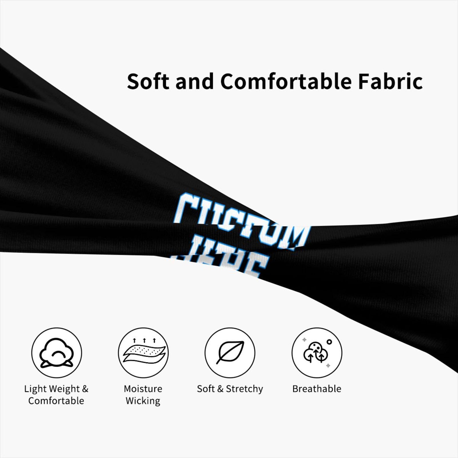 Custom Sports Headband with Logo - Personalized Sweatband for Men & Women - Moisture Wicking, Breathable, Elastic Fitness Headbands - Perfect for Running, Yoga, Tennis & Workouts