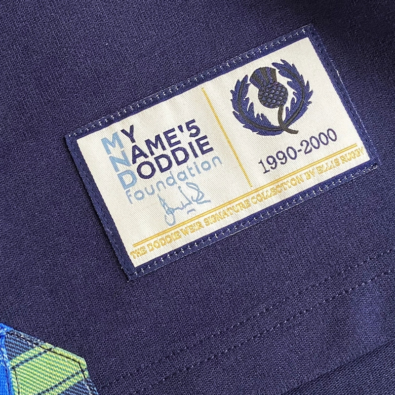 Ellis Rugby Doddie Weir Tartan Cotton T-Shirt - Men's Casual Vintage Style Tee for Rugby Fans and Scottish Heritage Lovers | Perfect for Game Day, Pub Outings, and Casual Wear