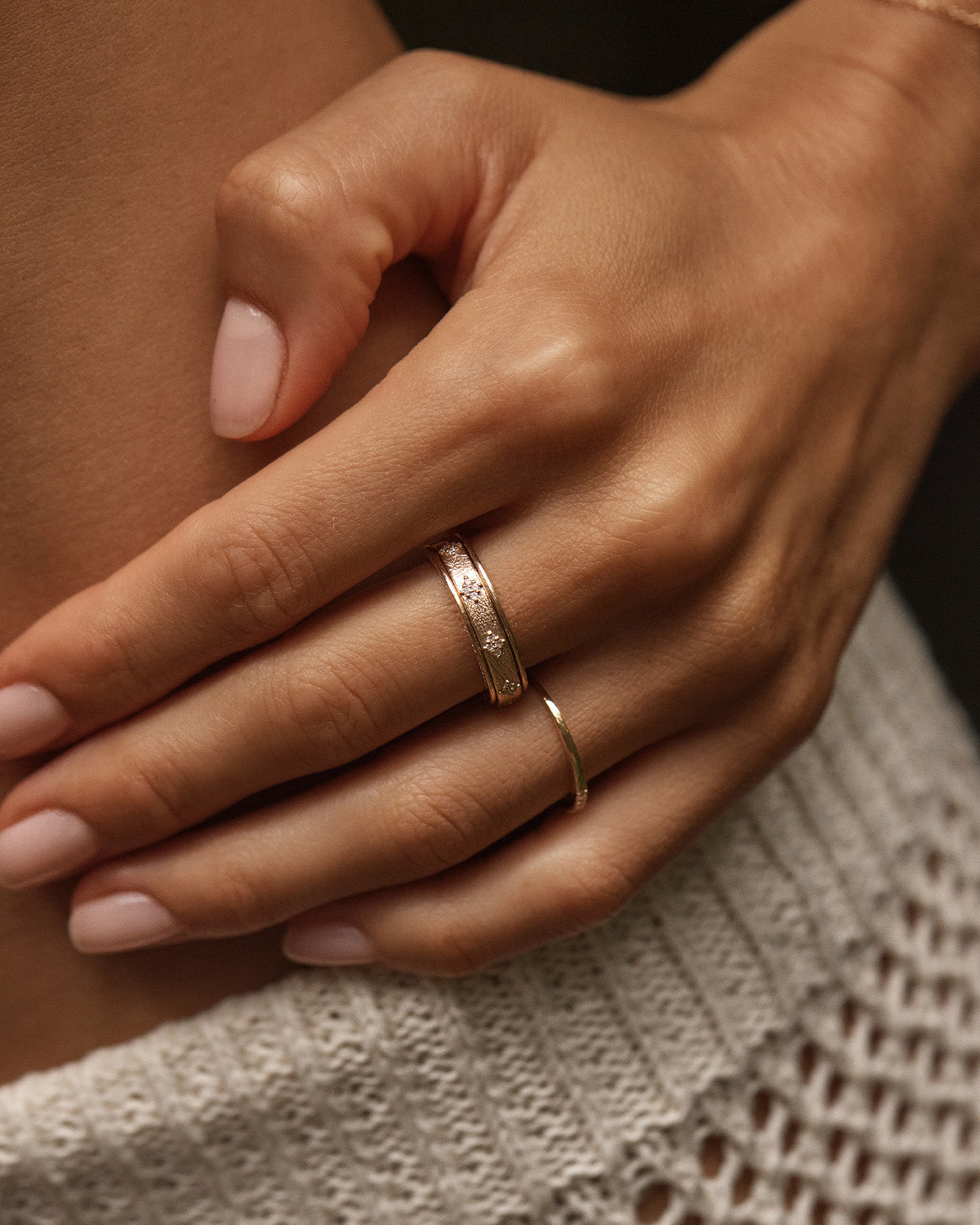 14K Solid Gold Spinning Meditation Ring with Lab-Grown Diamond for Stress Relief & Mindfulness - Perfect for Yoga, Meditation & Relaxation