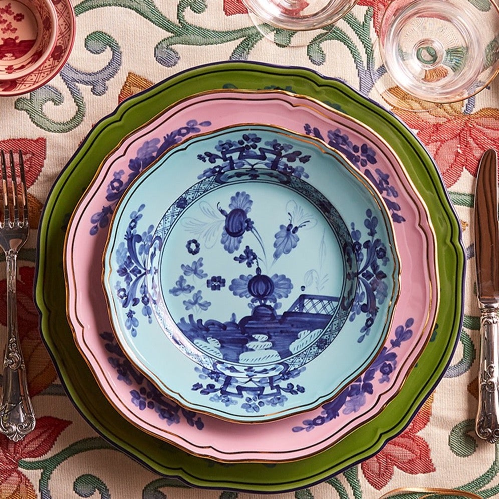 Oriente Italiano Dessert Plate - Elegant Azalea Floral Design Porcelain Appetizer Plate for Afternoon Tea, Wedding, and Party Decor
