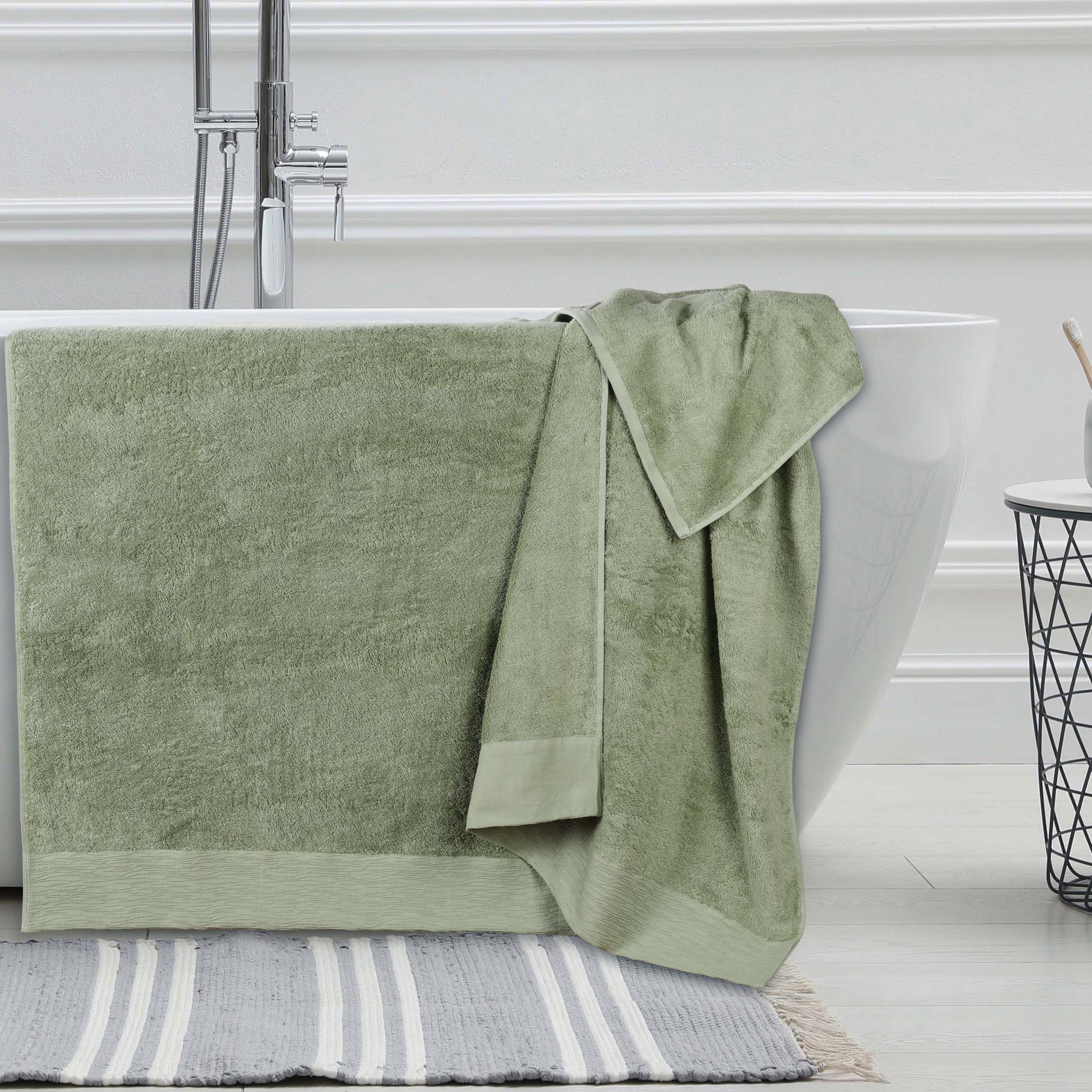 Eco-Friendly Bamboo Rayon Bath Towel Set of 2 - Ultra Soft & Absorbent Bath Sheets for Spa, Gym & Luxury Bathroom Experience