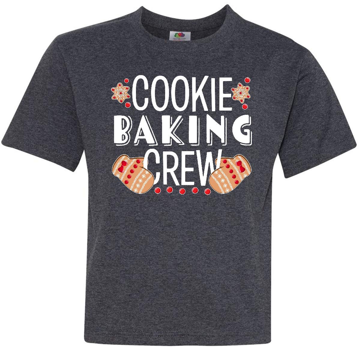 Inktastic Christmas Cookie Baking Crew with Oven Mitts Youth T-Shirt - Fun Holiday Baking Outfit for Kids