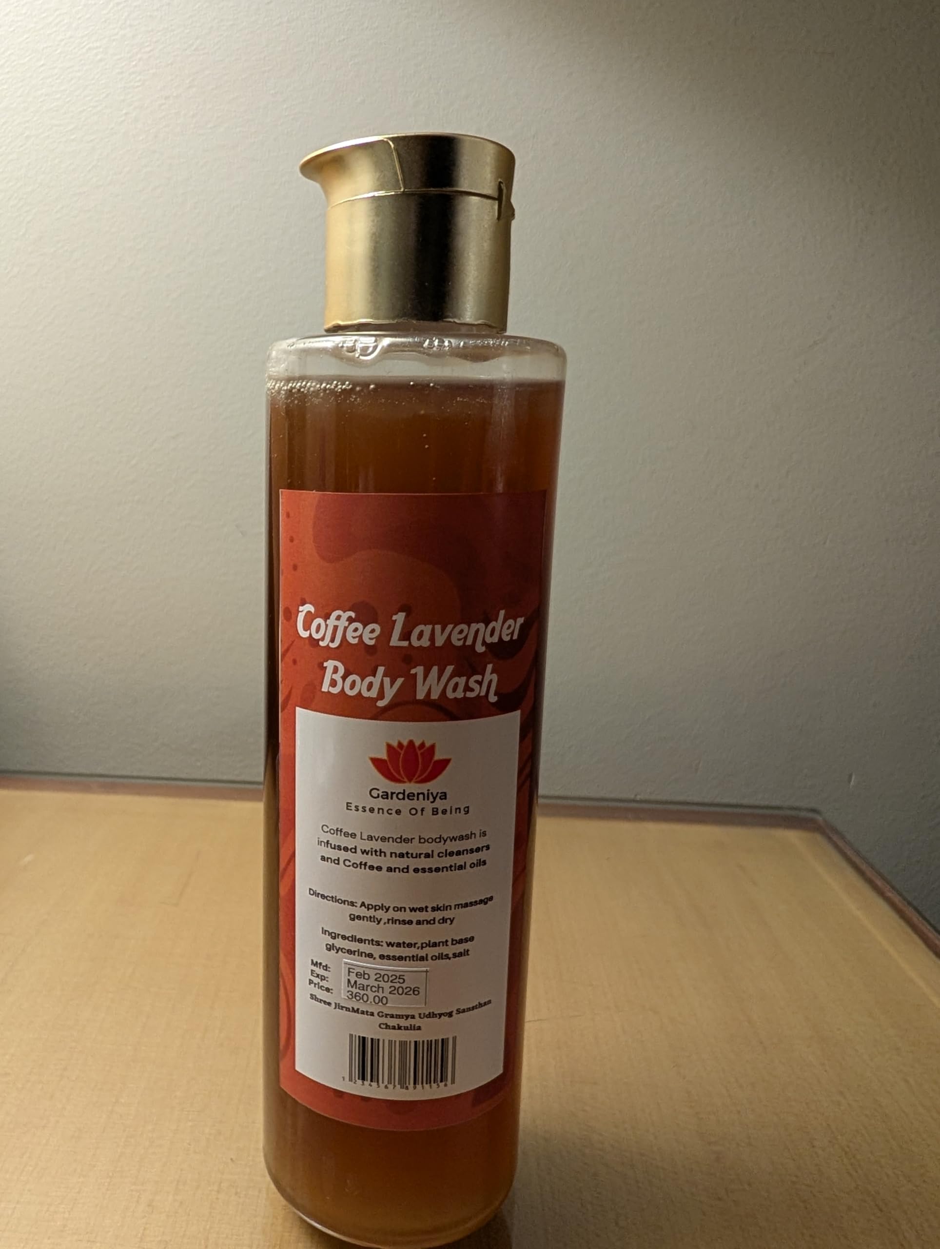 GARDENIYA Lavender & Coffee Body Wash - 200ml | Moisturizing & Relaxing Shower Gel for Dry Skin | Perfect for Morning Refreshment & Nighttime Relaxation