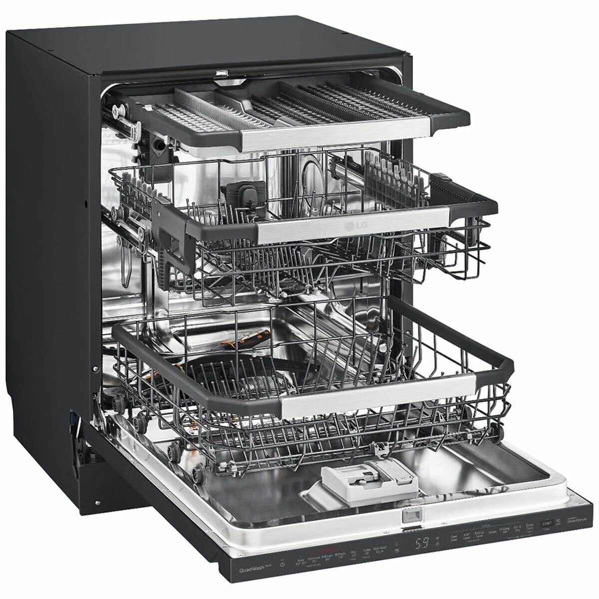 LG QuadWash 24 Inch 15 Place Built-In Dishwasher in Matte Black with TrueSteam Technology - Perfect for Modern Kitchens and Large Family Dining