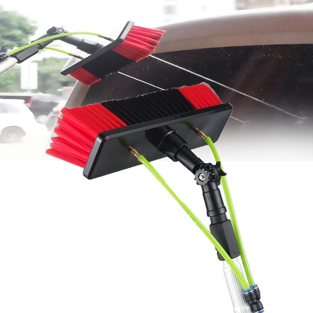 Water Fed Pole Kit - 26ft Retractable Window & Solar Panel Cleaning Pole with Brush - Professional Photovoltaic Panel Cleaner Tool for Trucks, Homes, and Commercial Use - Ideal for High-Rise Windows, Solar Farms, and Vehicle Washing