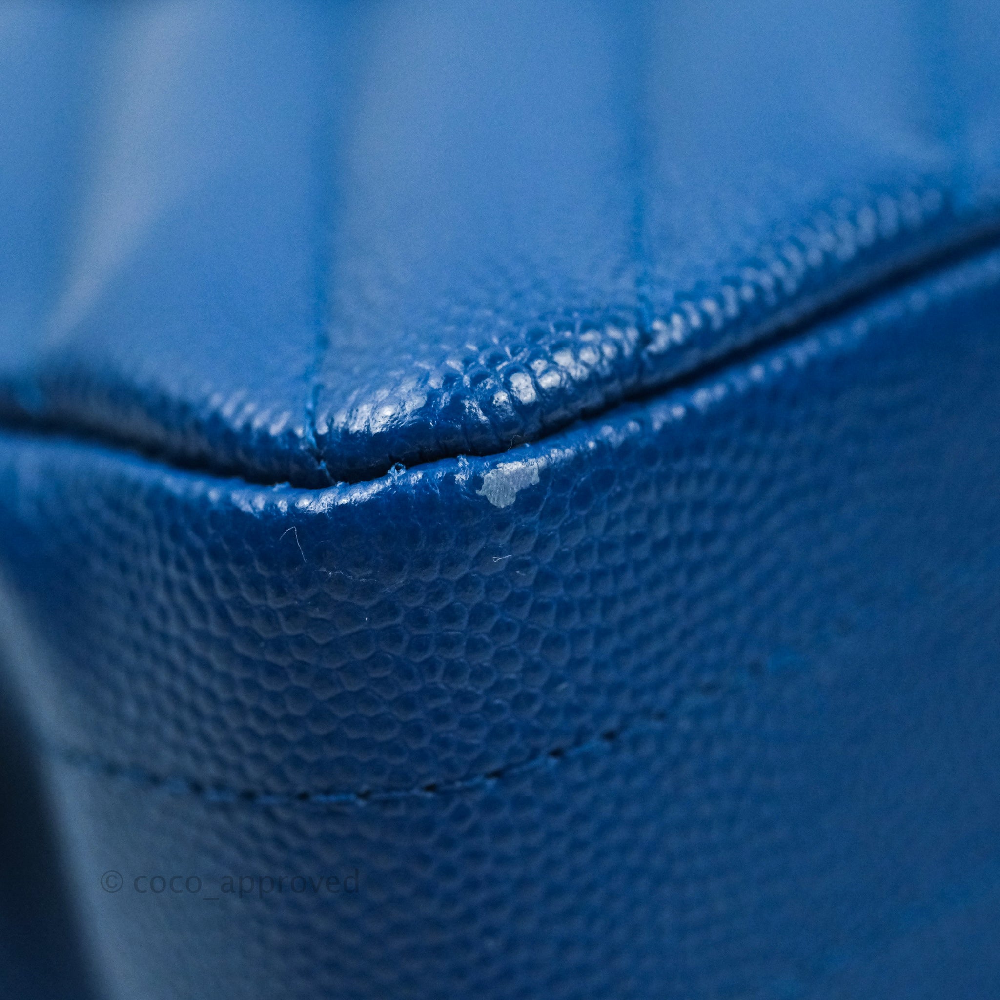 Chanel Classic Chevron M/L Medium Double Flap Bag in Blue Caviar Leather with Silver Hardware - Perfect for Work, Evening Events & Luxury Fashion Accessories