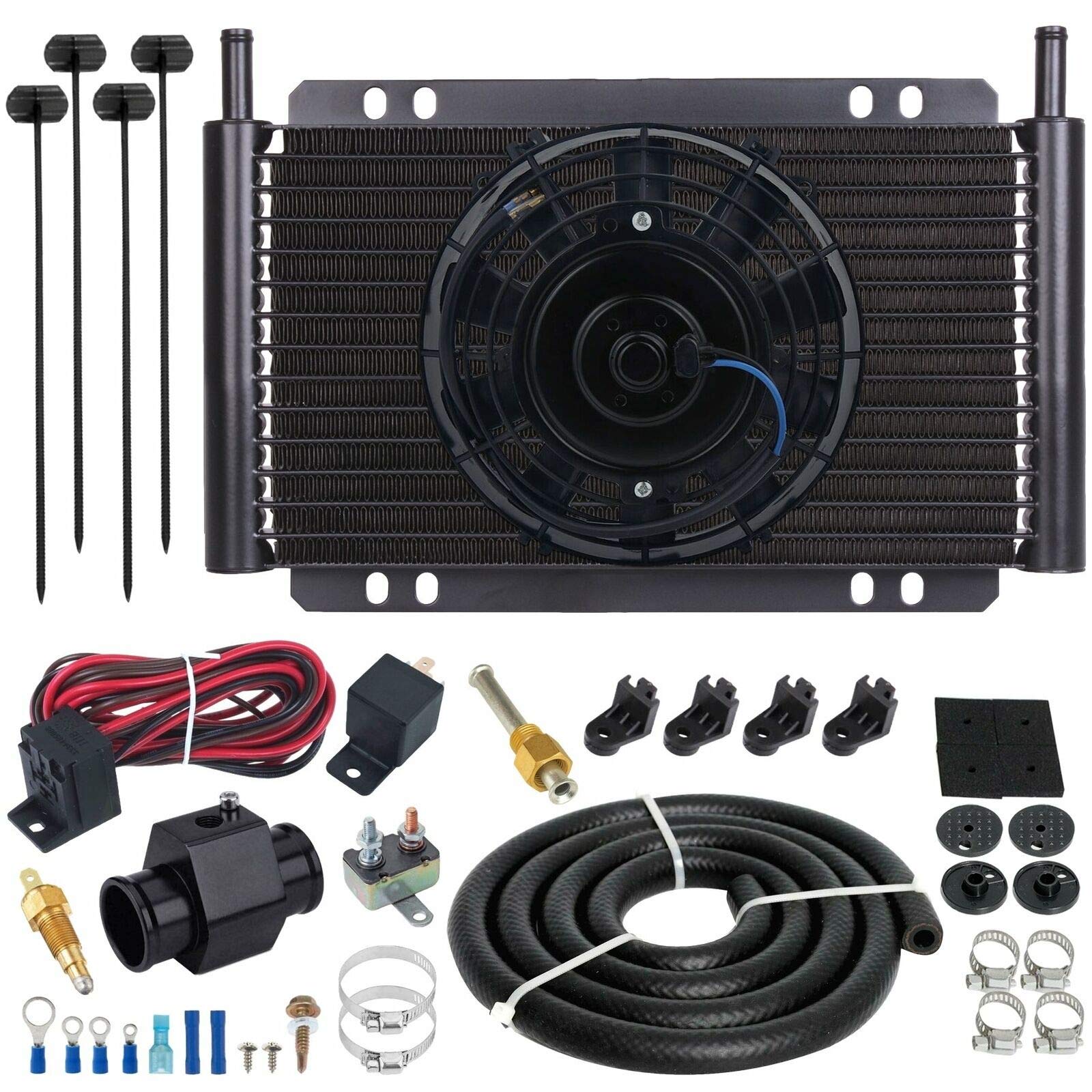 17 Row Aluminum Engine Transmission Oil Cooler with 6