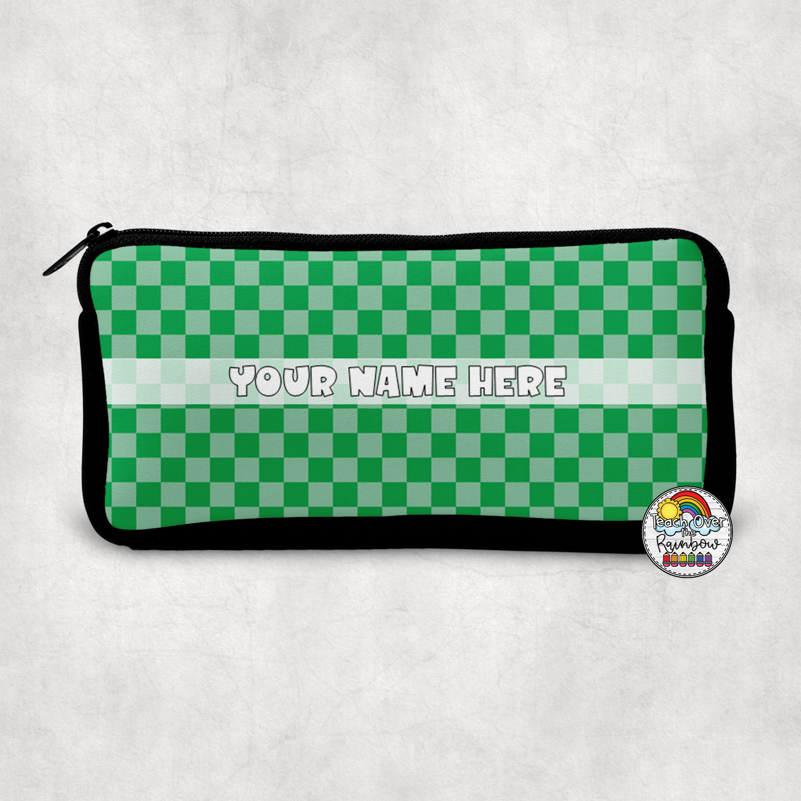 Plain Checkered Small Pencil Bag for School, Office & Travel - Stylish & Functional Pouch for Pens, Markers & Art Supplies