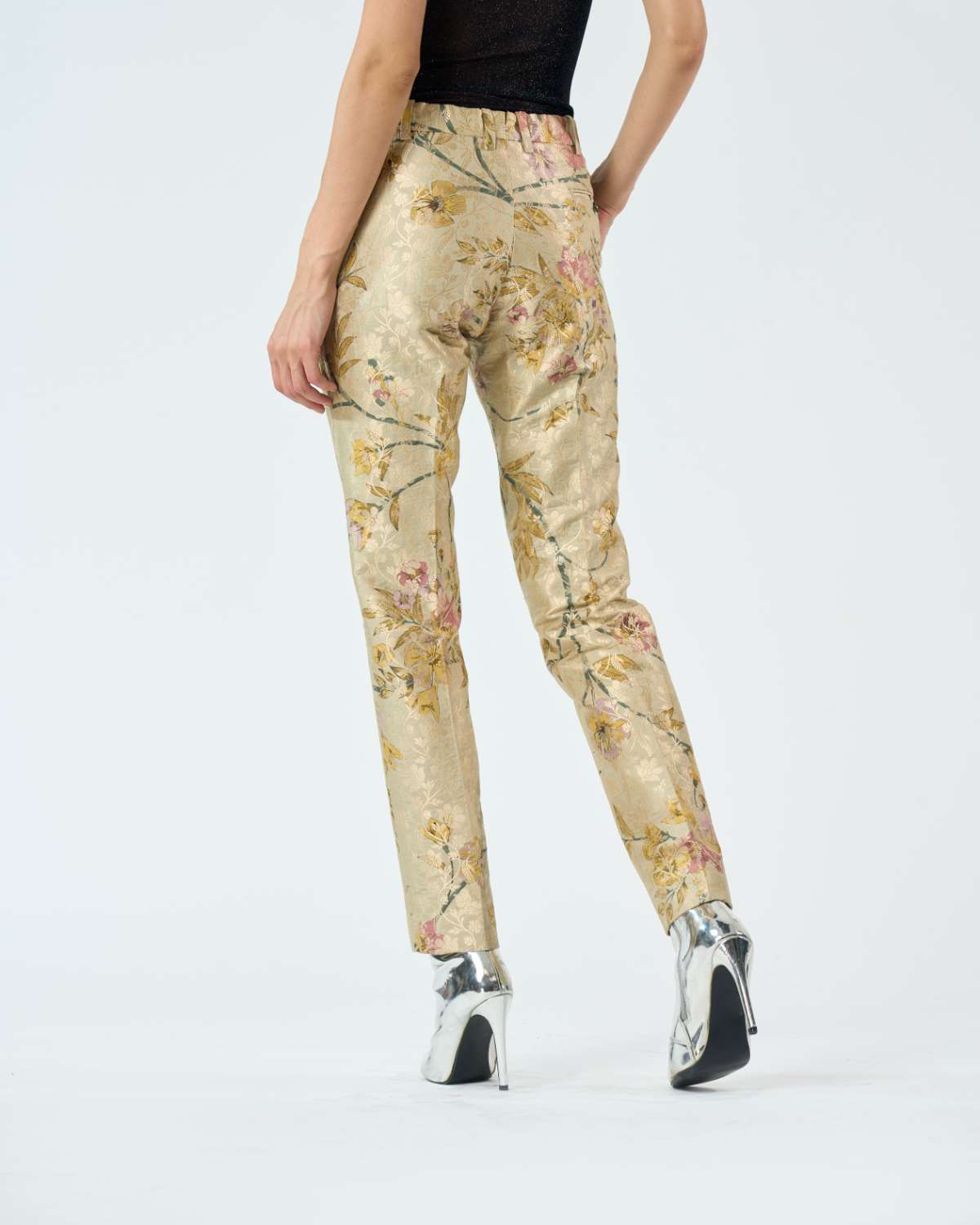 Elegant Classic Silk Brocade Trousers in Mint Green - Perfect for Formal Events, Weddings & Special Occasions