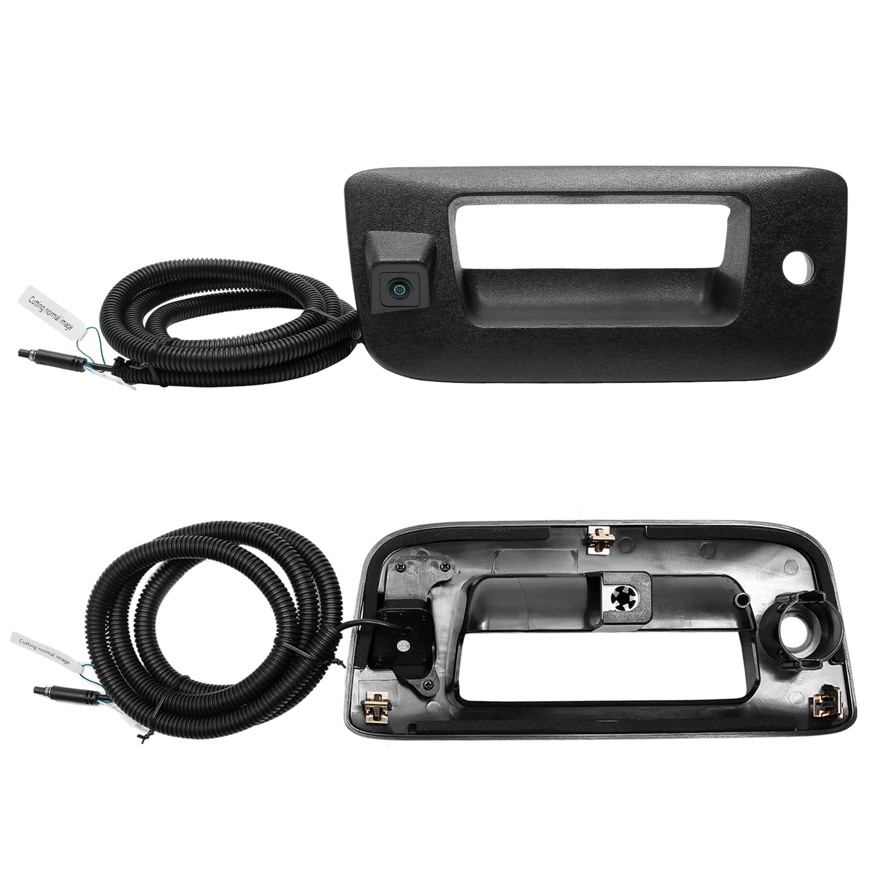 2007-2014 Chevy Silverado & GMC Sierra 1500/2500/3500 Backup Camera Kit with Tailgate Handle - 170° Wide View Angle, Waterproof Reverse Camera with Keyhole - Perfect for Parking, Towing & Night Driving Safety