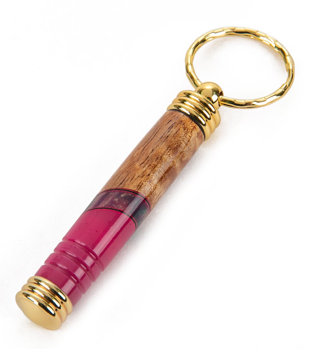 Premium Koa Wood Toothpick Holder Keychain - Handcrafted by Dale Dennison - Perfect for Travel, Camping & Daily Use (Multiple Color Options)