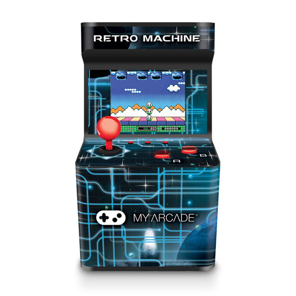 My Arcade Retro Machine Playable Mini Arcade - 200 Built-in Retro Games, 5.75 Inch Portable Gaming Console with 2.5 Inch Color Display, Speaker & Volume Control (AA Battery Powered) - Perfect for Home Entertainment, Travel & Nostalgic Gaming