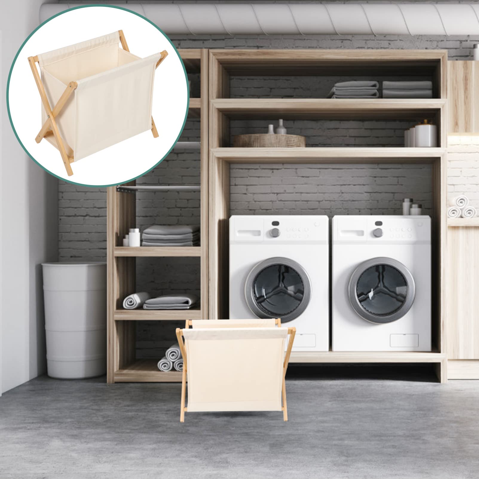 **Large Bamboo Wood Laundry Hamper Sorter Cart with Stand - Foldable X-Frame Design for Blankets, Clothes, Pillows, Towels & Baby Nursery - Perfect for Bedroom, Laundry Room & Dorm Organization**