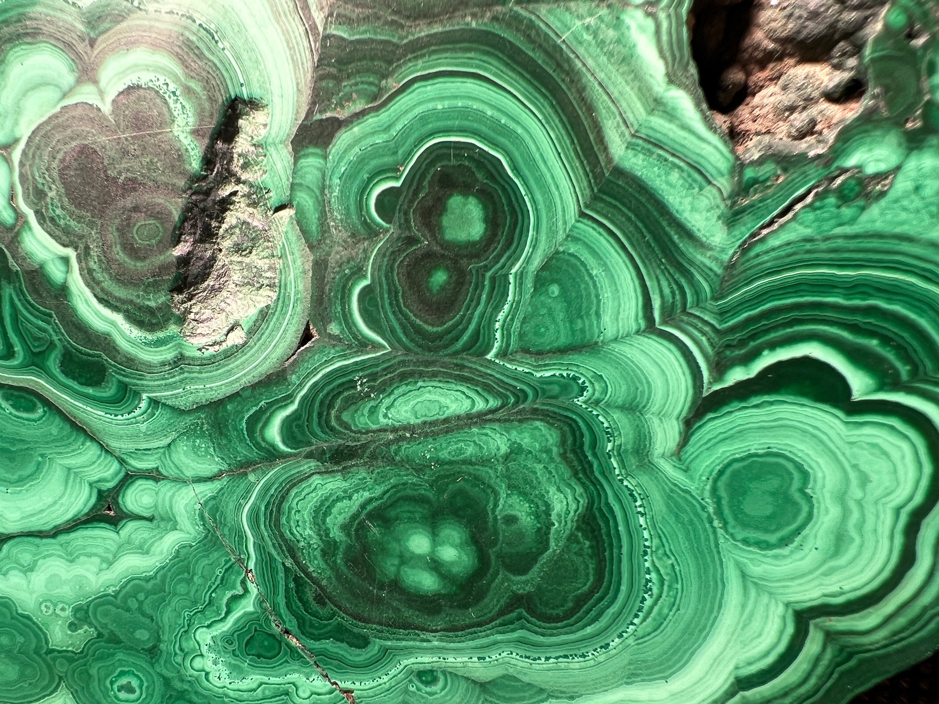 Premium MALACHITE Crystal Slab - Natural Green Malachite Stone for Jewelry Making, Unique Handcrafted Gifts, Home & Office Decor (50427) | Perfect for Meditation Spaces, Healing Crystals Collection & Luxury Interior Design