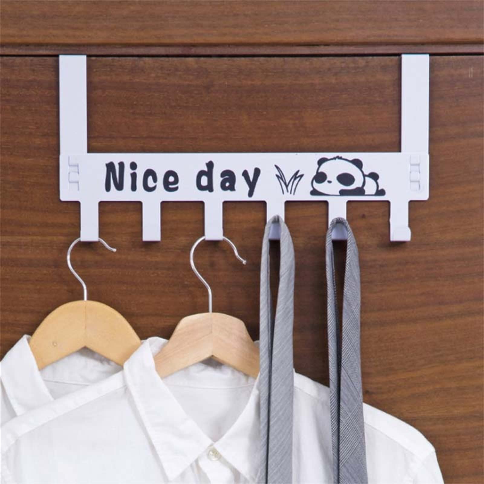 Wall Mounted Metal Coat Rack Organizer - Space Saving Hooks for Hats, Jackets & Umbrellas | Perfect for Hallway, Bedroom Door, Kitchen & Bathroom Organization