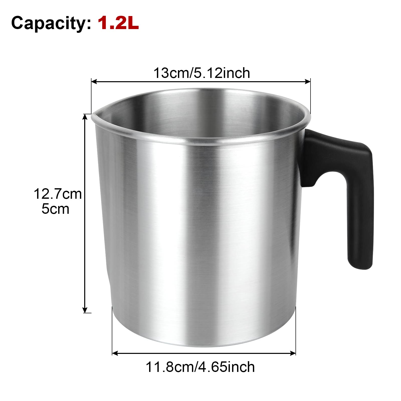 1.2L Candle Wax Melting Pot with Heat-Resistant Handle - Wax Melter for DIY Candle Making, Soap Making & Crafts - Perfect for Home, Studio & Small Business Use