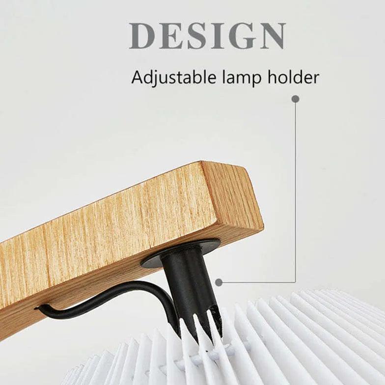 Modern Wooden Curved Fabric Floor Lamp for Bedroom - Adjustable Standing Light with Linen Shade - Perfect for Reading Nook, Living Room Corner & Cozy Nightstand Lighting