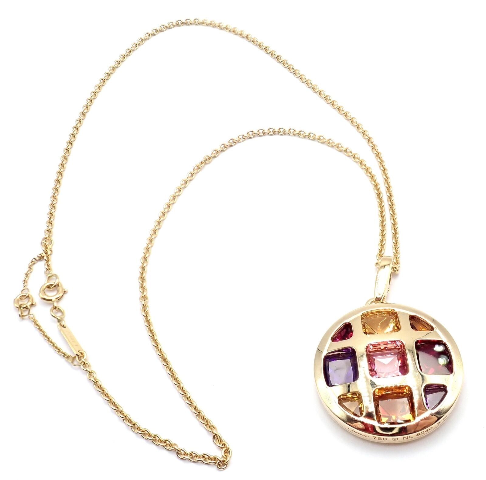 Authentic Cartier Pasha 18k Yellow Gold Necklace with Amethyst, Citrine, Garnet & Tourmaline - Certified Luxury Jewelry for Women, Perfect for Gifts, Anniversaries & Special Occasions