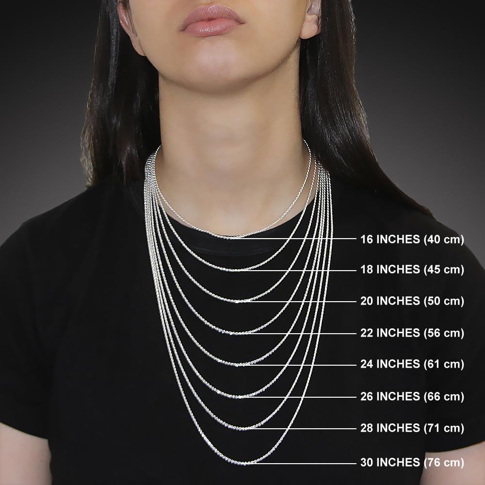 Sterling Silver 8mm Figaro Link Chain Necklace & Bracelet Set for Men and Women - Nickel Free Italian Crafted Jewelry with Beveled Edge (7-30 inch) - Perfect for Gifts, Weddings, and Everyday Wear