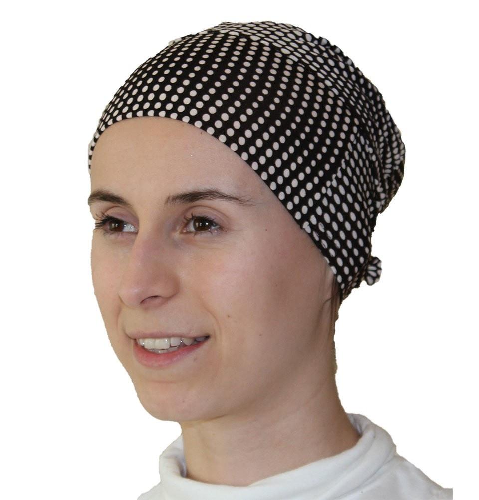 Firdevs Small Polka Dot Brown Hijab Scarf & Bonnet Set - Breathable Muslim Head Cover for Women - Perfect for Daily Wear, Prayer, and Modest Fashion