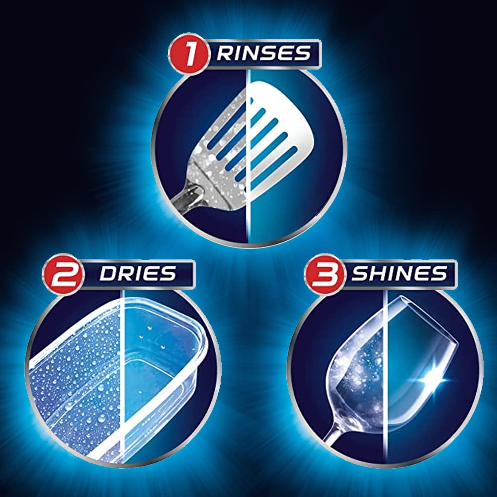 Finish Dishwasher Rinse Aid, Shine & Dry - 400ml (Pack of 4) | #1 Recommended Dishwashing Brand for Sparkling Clean Dishes | Perfect for Glassware, Silverware & Everyday Dishware