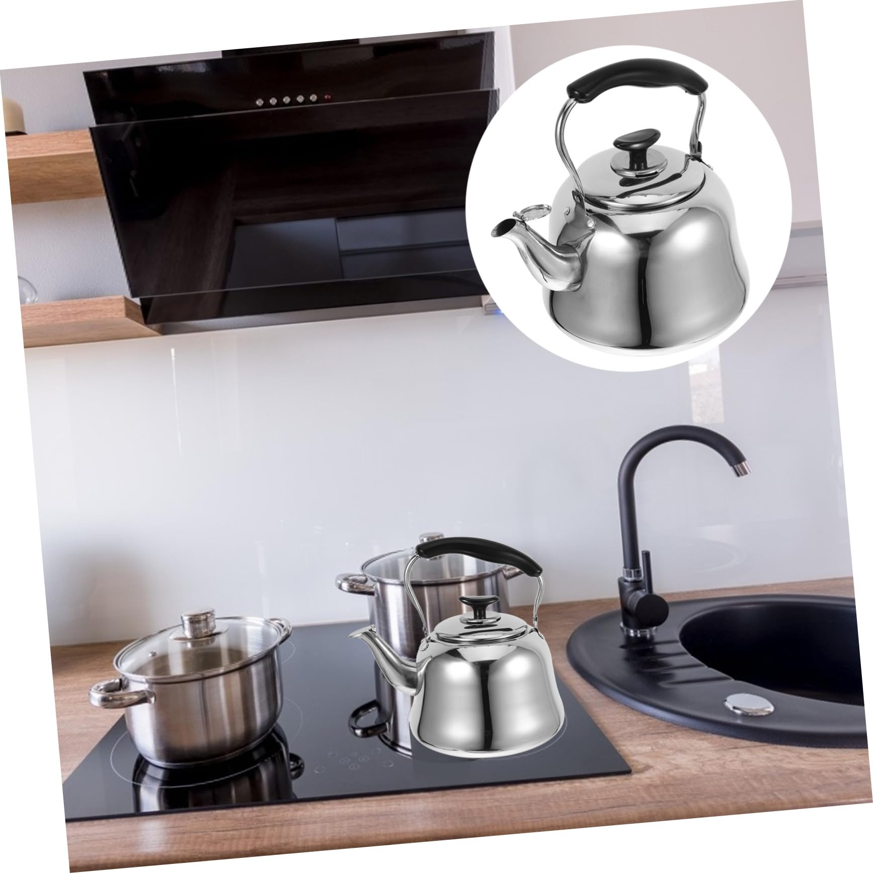 1pc Stainless Steel Whistling Tea Kettle - 1.5L Household Water Kettle with Ergonomic Handle & Loud Whistle - Perfect for Stovetop, Camping, Office & Home Tea Brewing