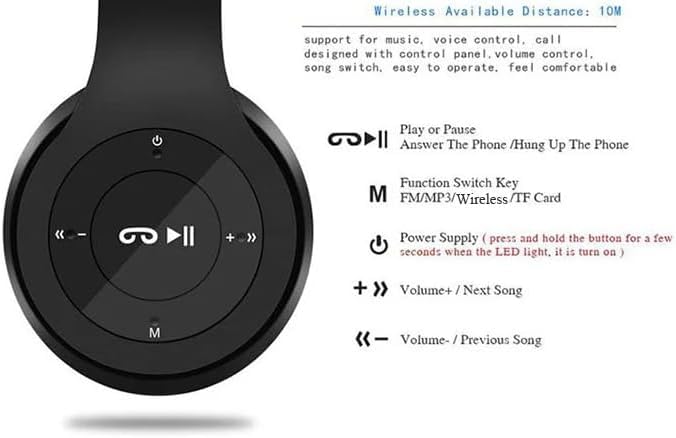 Wireless Bluetooth On-Ear Headphones with Microphone - Foldable Super Stereo Bass, Hybrid Active Noise Cancelling & Transparent Mode, 65H Playtime for Travel, Work & Gaming | Deep Bass Headphones for Music Lovers