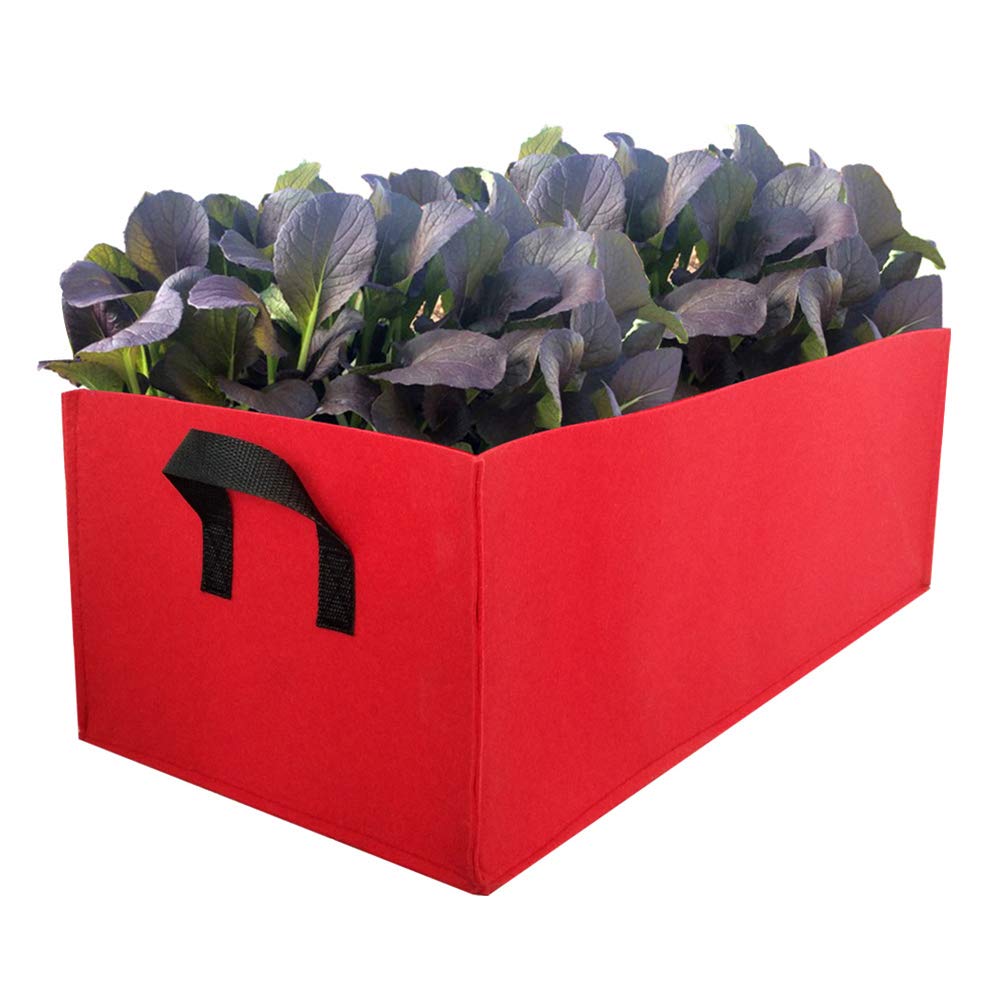 **Breathable Fabric Grow Bags with Handles - Rectangle Raised Garden Bed Planter for Plants, Flowers, Vegetables - Ideal for Indoor/Outdoor Gardening, Balcony & Patio Planting**