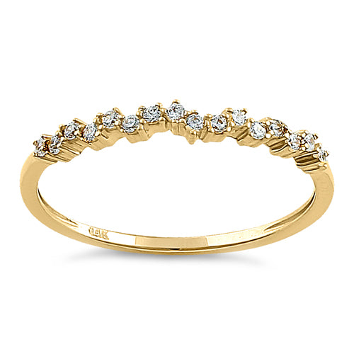 14K Solid Yellow Gold Round CZ Cluster Ring for Women – Elegant and Durable Jewelry for Everyday Wear, Parties, and Special Occasions