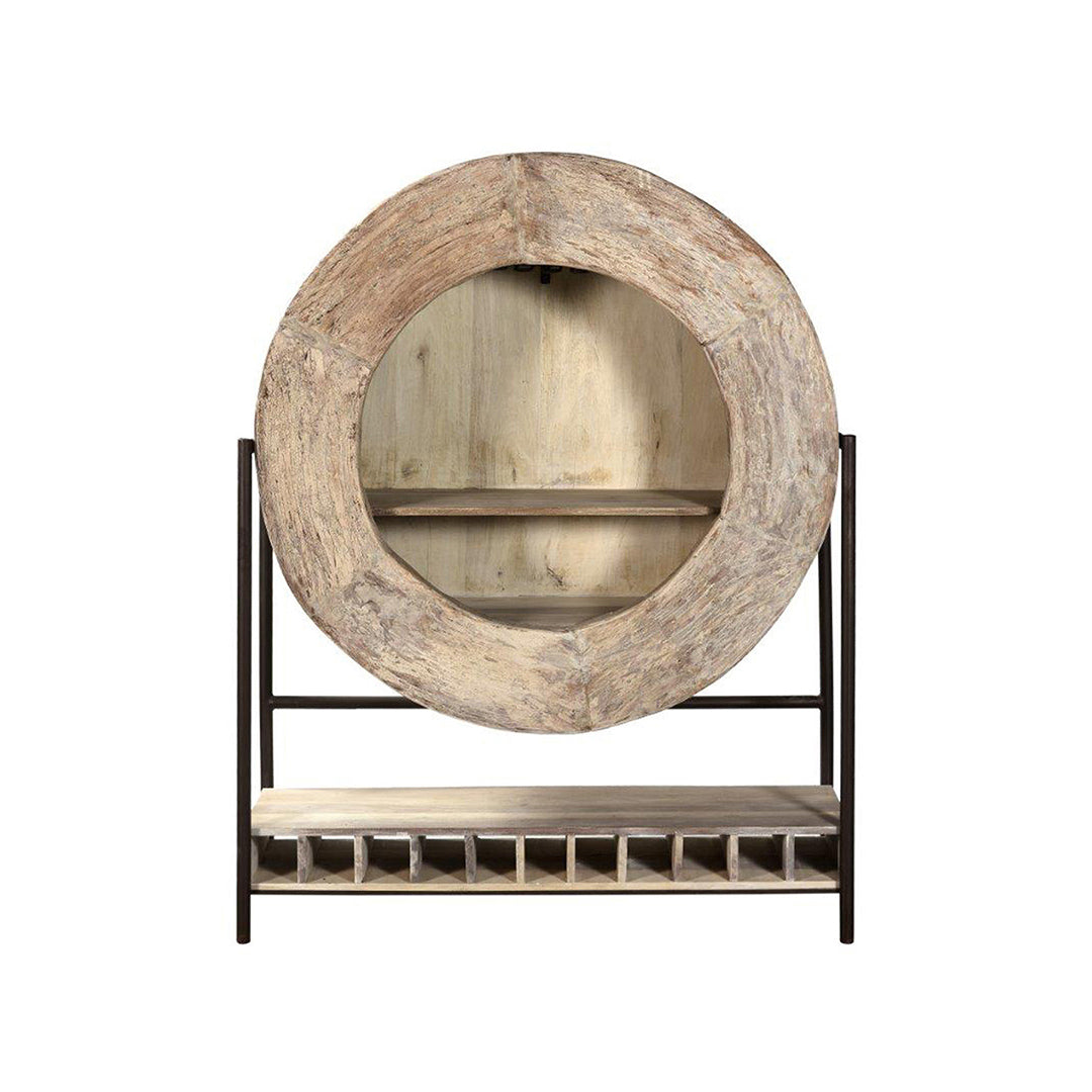 Alta Wheel Bar Cabinet - Rolling Mobile Bar Cart with Storage for Wine, Liquor & Glassware - Perfect for Home, Office & Outdoor Entertaining