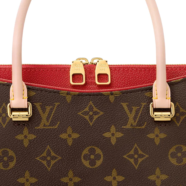 Authentic Louis Vuitton Pallas Monogram Canvas Handbag in Cherry Red - Perfect for Work, Travel & Everyday Luxury Fashion Accessory