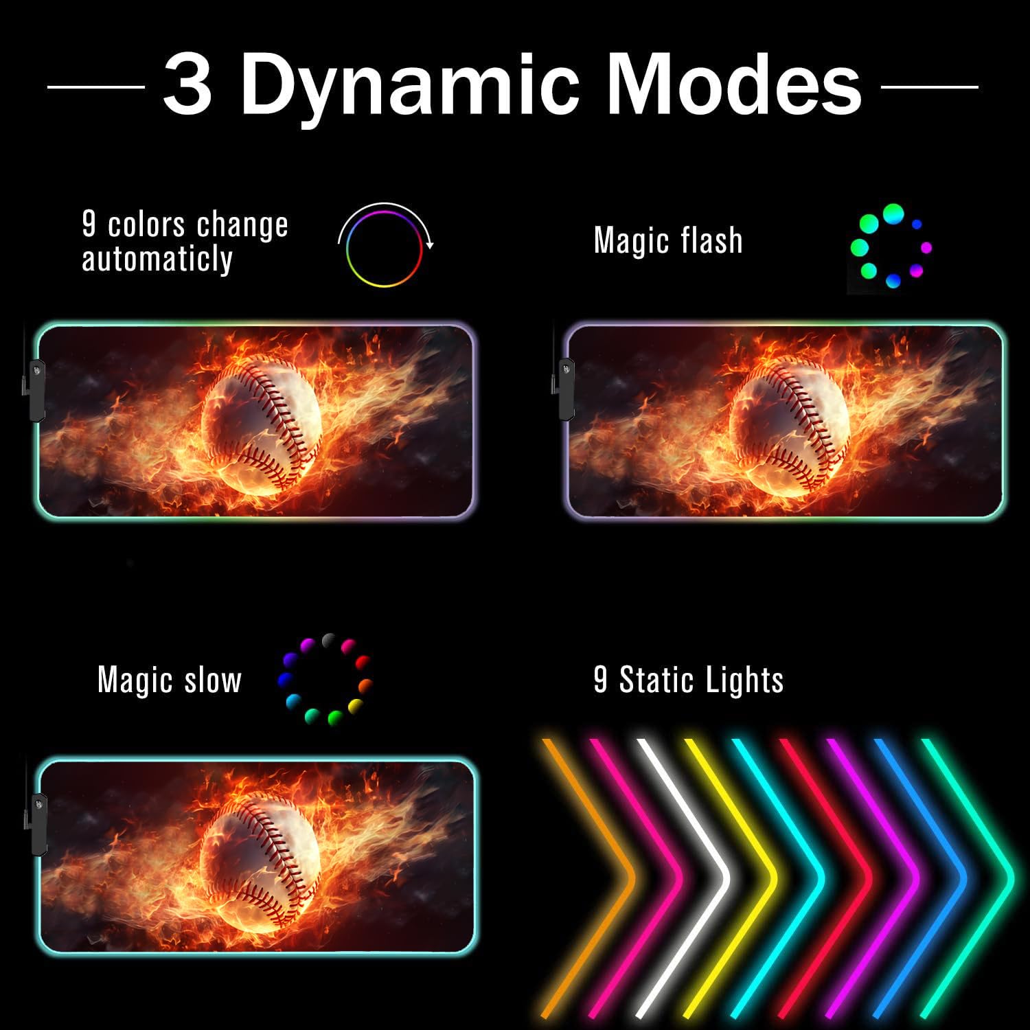 RGB Gaming Mouse Pad with LED Glow - XXL Large (31.5