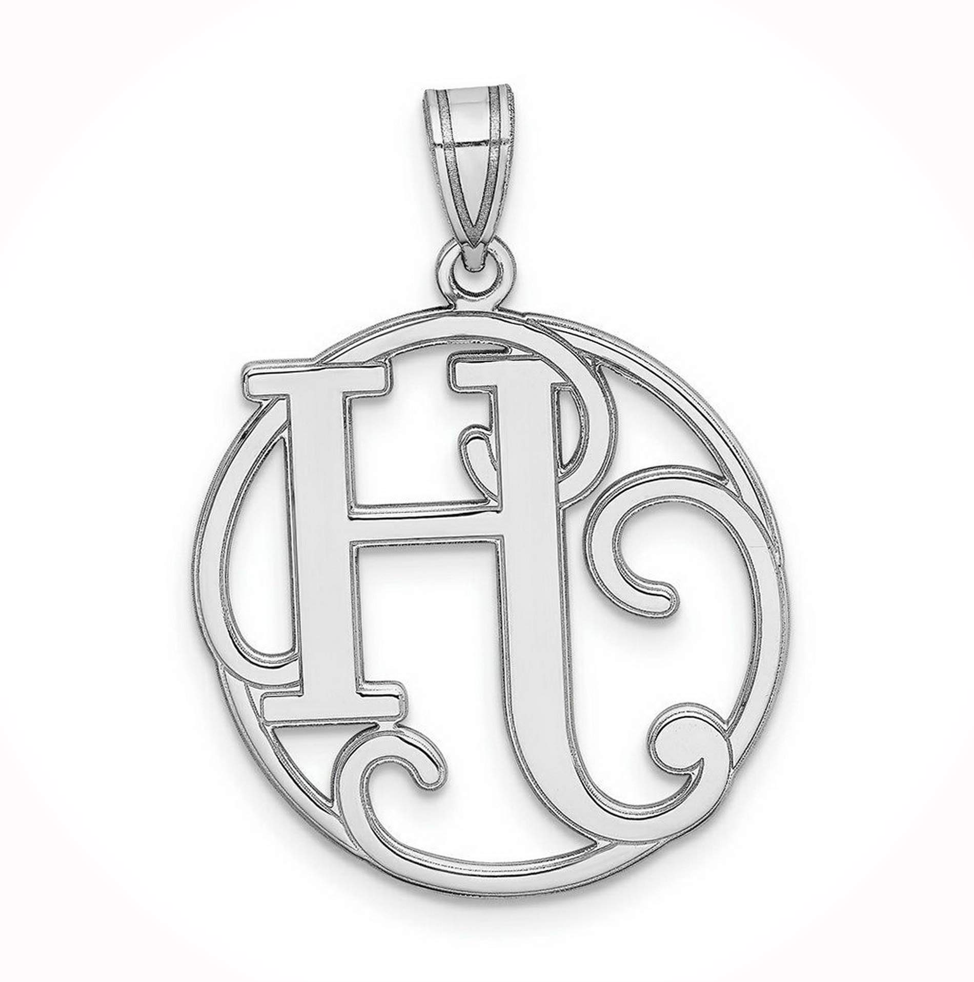 Sterling Silver 925 Initial Letter H Charm Pendant - 1.06 Inch Fancy Script Monogram Jewelry for Necklace WI-2904CLA by CharmingSS | Perfect for Personalized Gifts, Name Necklaces & Alphabet Jewelry Collections