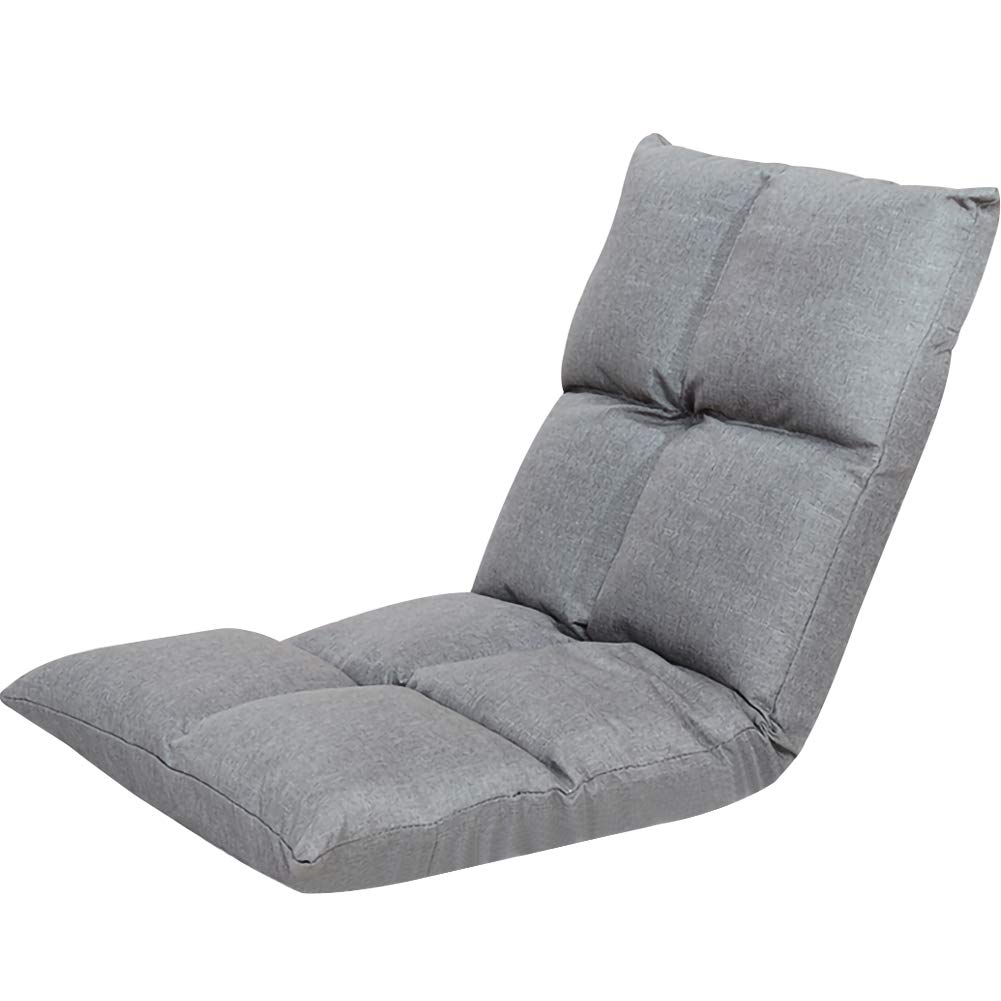 Adjustable Memory Foam Floor Chair - Foldable Gaming & Recliner Sofa for Adults - Ergonomic Back Support - Gray Eight Grid Design - Perfect for Gaming, Reading & Relaxing at Home