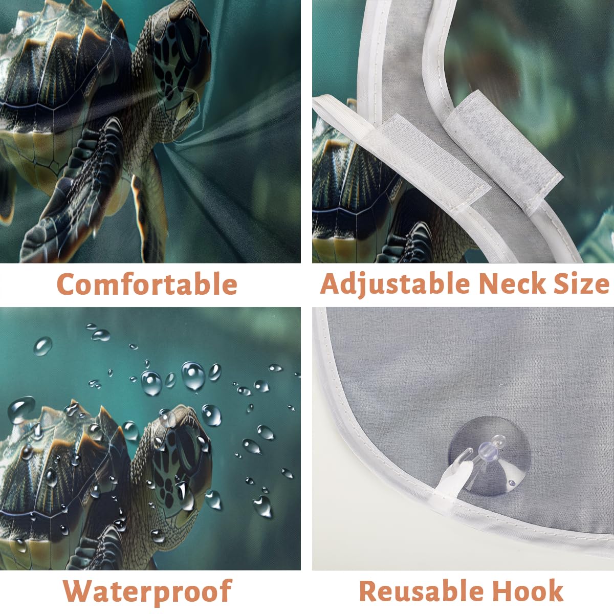 Turtle Ocean Print Beard Shaving Bib for Men | Waterproof Hair Dye Apron for Women | Barber Cape for Haircut & Beard Trimming | Sink Hair Catcher | Perfect Gift for Barbers & Stylists - Ideal for Salon, Home Grooming & Professional Use
