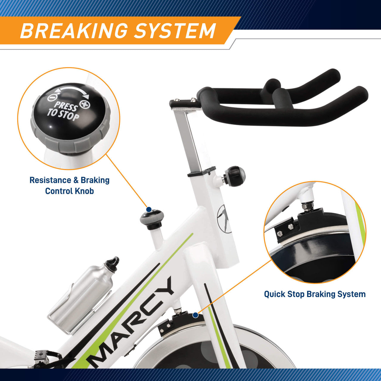 Marcy Deluxe Club Revolution Cycle Exercise Bike - Indoor Cycling Bike for Home Gym, Cardio Workout & Fitness Training | NSP 122 - Perfect for Home Workouts, Spin Classes & Weight Loss