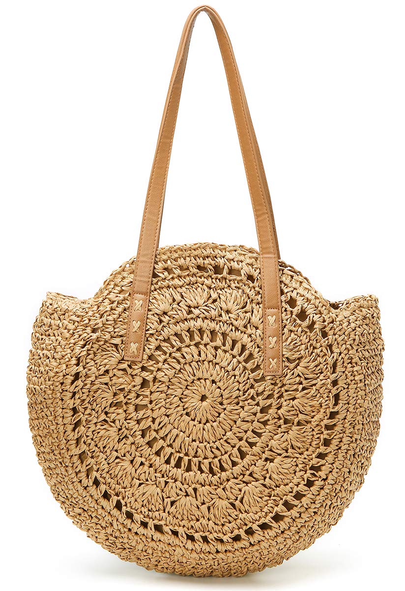 Stylish Straw Beach Tote Bag with Tassels & Pom Poms - Handwoven Summer Hobo Shoulder Bag for Women | Perfect for Beach Vacations, Pool Parties & Boho Fashion