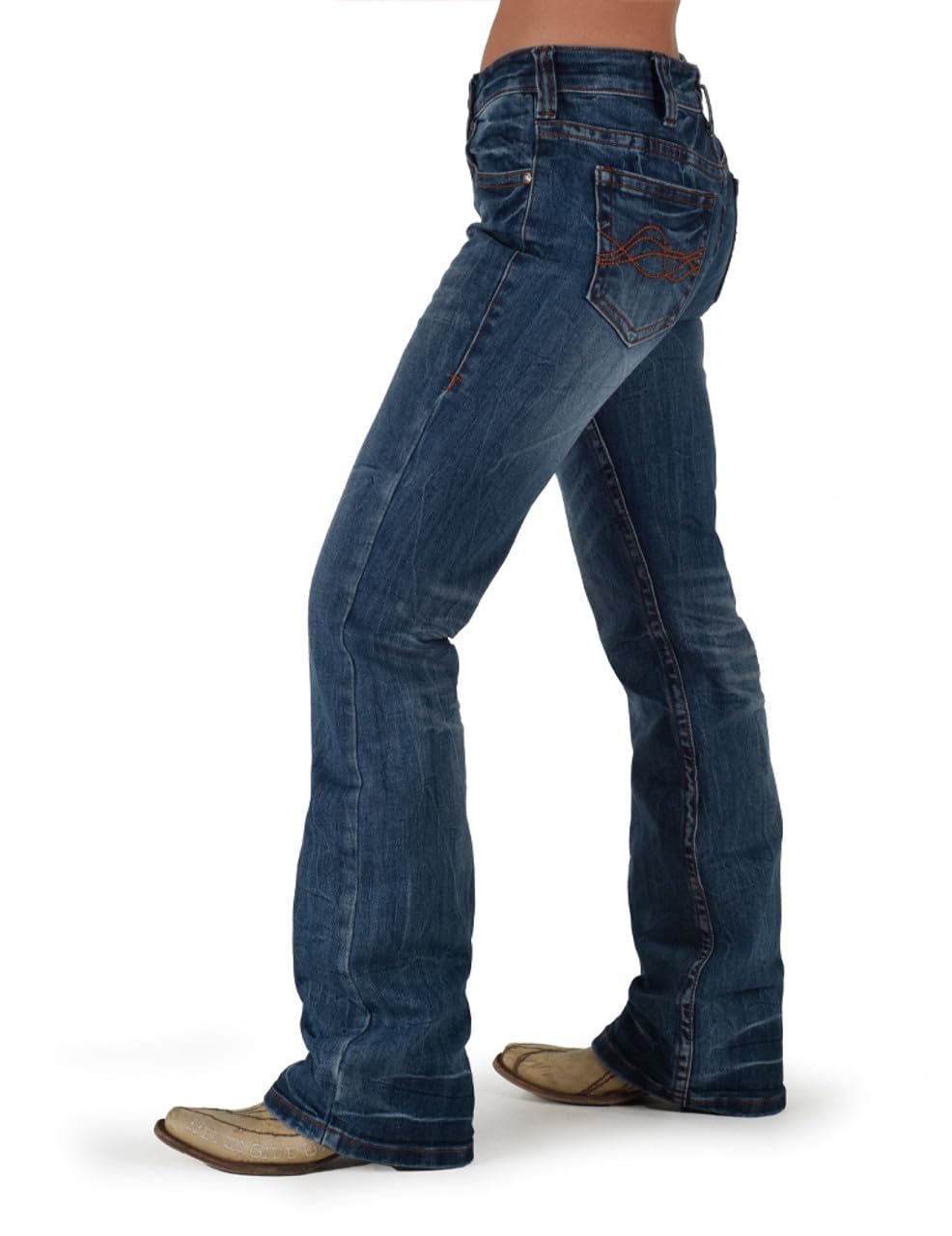 Cowgirl Tuff Women's Distressed Bootcut Jeans - Western Style Denim Pants for Rodeo, Country Music Festivals & Everyday Wear