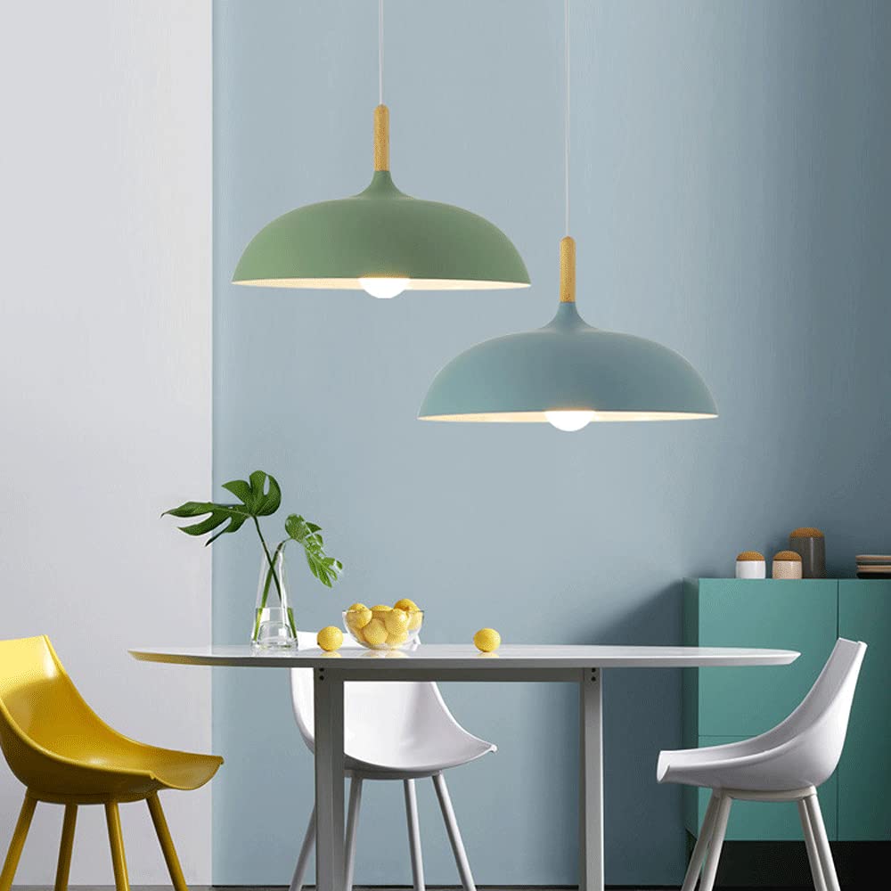 Modern Wooden Pattern E27 Pendant Light - Minimalist Dome Ceiling Lamp for Kitchen Island, Dining Room, Living Room, Bedroom & Coffee Bar | Perfect for Farmhouse, Industrial & Scandinavian Home Decor